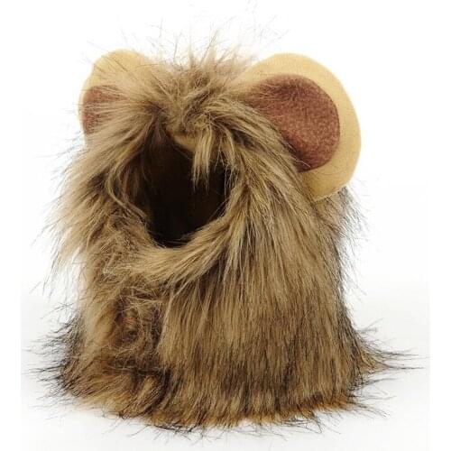 Personalise Dog Hat Lion Mane Headgear Dog Cosplay Clothes Cat Puppy Small Dogs Party Decoration With Ear Pet Birthday Gift