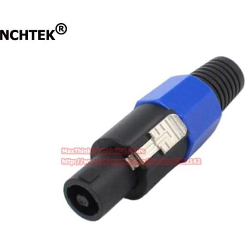 NCHTEK Blue Black Plastic Housing 4 Pole Speaker Plug Connector for PA Amplifier/Free Shipping/2PCS