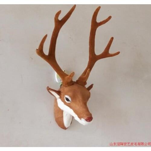 About 43x17cm simulation deer head model,polyethylene& furs sika deer head doll home decoration 213