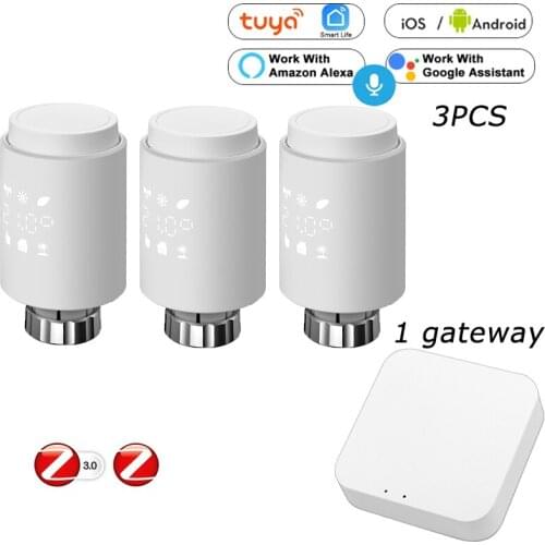 Tuya Smart ZigBee Radiator Actuator TRV Programmable Thermostatic Radiator Valve Temperature Controller Support Alexa Google