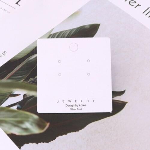 Rectangle Earrings Jewelry & Accesory Display Card 5.5*5.5cm White Ear Clip Ornament Packaging Thick Cards