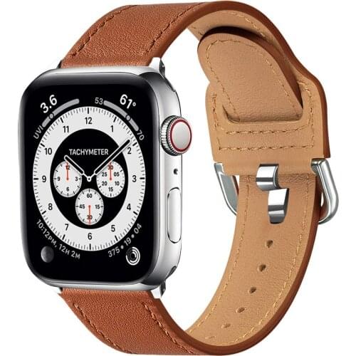 Leather strap for apple watch 44mm 40mm iwatch 42mm 38mm band women man leather correa for applewatch se series 6 5 4 3 strap