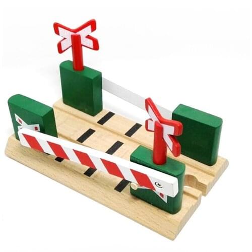 Christmas Railroad crossing B Wooden Train Scene Track Accessories fit for BRIO Toy Car Truck Locomotive Engine Railway Toys
