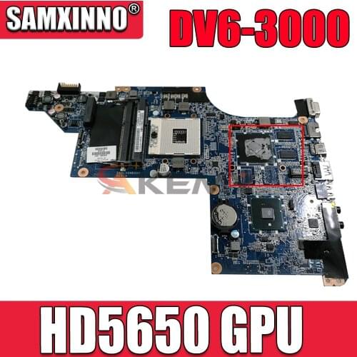 SAMXINNO 615279-001 630279-001 603642-001 For HP Pavilion DV6 DV6-3000 Laptop Motherboard DA0LX6MB6H1 HD5650 GPU Free CPU