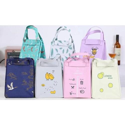 Cooler lunch bag fashion ctue bags women waterproof hand pack thermal breakfast box portable picnic travel Can Customized