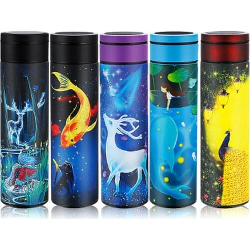 500ml New Thermos Bottle 316 Stainless Steel Replaceable Battery Vacuum Flask Touch Temperature Display Thermos Mug Water Bottle