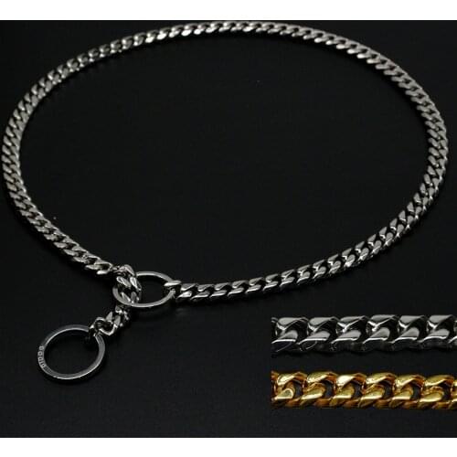 Stainless Steel Dog Training Choke Collar Metal Slip Chain With 3mm Link For Pitbull Bulldog With Free Gift 7 Sizes