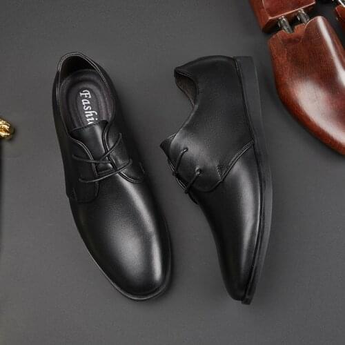 Men Oxford Shoes Fashion Business Dress Men Shoes Lace-Up Classic Leather Men Elegantes Shoes Fashion Slip on Dress Oxfords Men