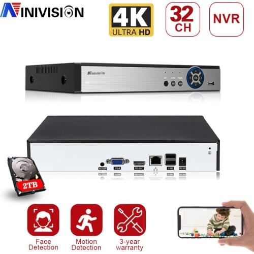 HKIXDISTE Face Detection XMeye Surveillance Video Recorder 8MP 4K 32CH 32 Channel H.265 1*SATA IP Onvif CCTV DVR NVR Remote View