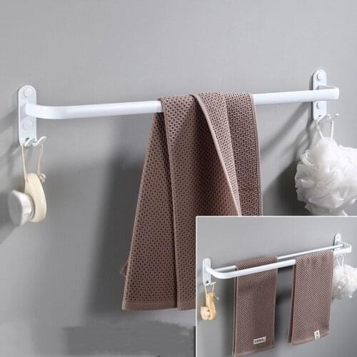 Space aluminum toilet white towel rack with hook single pole double pole bathroom towel bar towel hanging rack