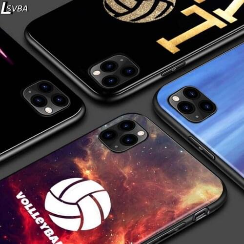 Volleyball Sports For iPhone 12 Pro Max Mini 11 Pro XS Max X XR 6S 6 7 8 Plus 5S Bright Black Phone Case