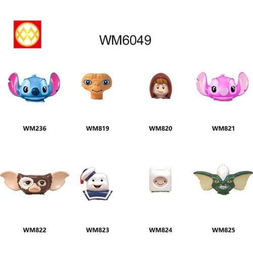 WM6049 Cute little Animals ET Alien Monster Gizmo Stripe Finn Anime Figure Building Blocks Head Kids Toys For Boys Children Gift