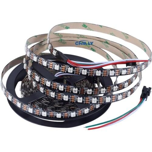 WS2812b Strip DC5V Pixel RGB led 4m 60LED/M 240 LEDs Top Supplier 240IC SMD5050 Non Waterproof Black PCB Non Waterproof Light