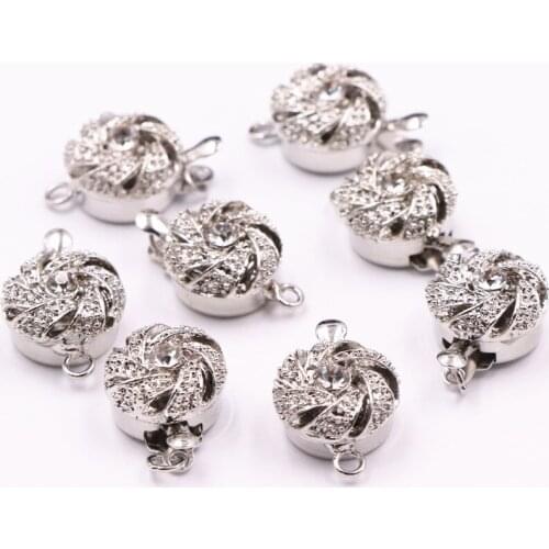 12PCS Clasps Hooks for Jewelry Making DIY Necklace Bracelet Accessories Silver-Color Button Machining Snap Parts Findings A343
