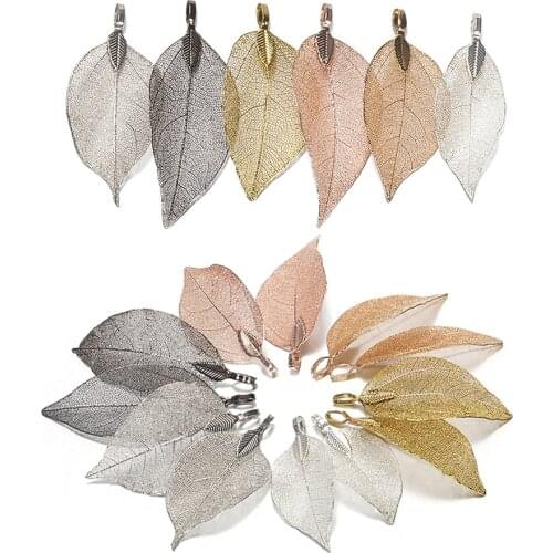 2pcs/1pair Metal Leaf Charms Pendants Special Leaves Leaf Sweater Pendants Charms for Craft Jewelry Making Components DIY