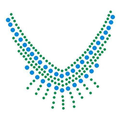 2pc/lot neckline design stones iron on crystal transfers desig motif iron on applique patches hot fix rhinestones motif sticker