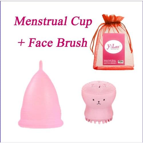 2 pcs pieces of medical silicone menstrual cup womens cup feminine hygiene reusable menstrual collector OPP set