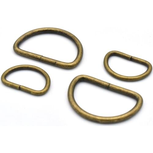 20/30mm Bronze D Rings Slide Adjustable Buckle Strap Metal Belt Buckles Bag Clasp Purse Bag Handbag Hardware Dog Collar Supply