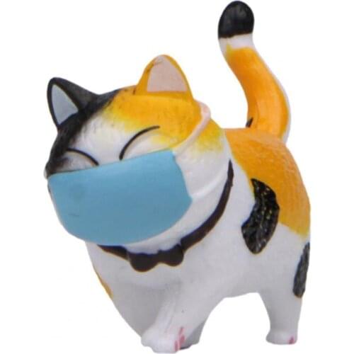 50% Hot Sale Cat Figurine Simulation with Face Cover Plastic Cat Funny Figure Ornament for Garden Decor