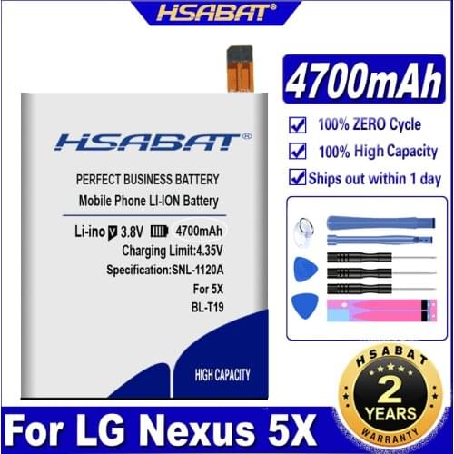 HSABAT 4700mAh BL-T19 Battery BL T19 for LG Nexus 5X Battery H790 H791 H798 BLT19