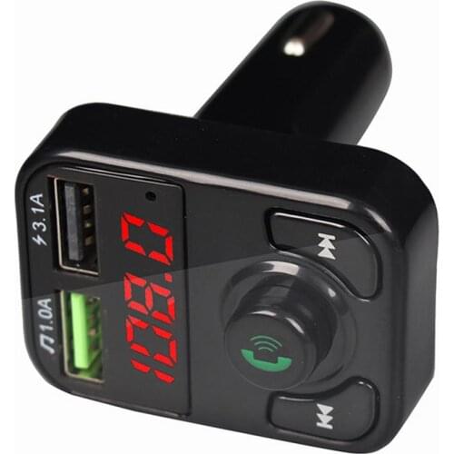 KDsafe Bluetooth Wireless Car Kit Handfree LCD FM Transmitter Dual USB Car Charger 2.1A MP3 Music TF Card U Disk AUX Player