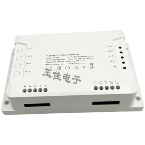 Free Ship 1pcs sonoff 4CH R2 Multi-Channel Intelligent Switch 4-Way WiFi Mobile App with Wireless Remote Control Switch X-0.23