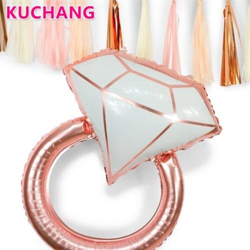 Giant Rose Gold Diamond Ring Foil Balloon Bride to Be Balloon Helium Ballon Bridal Shower Supplies Wedding Engagement Decoration