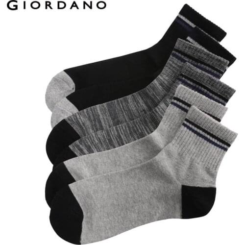Giordano Men Socks 3-pack Ribbed Top Crew Socks Sokken Chaussettes Pour Hommes Dress Sock for Man Famous Brand Meias
