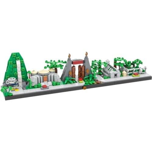 MOC City Prehistoric park Buildings Castle Architecture Movie Skyline Modular Set Building Blocks Bricks House Toy Children