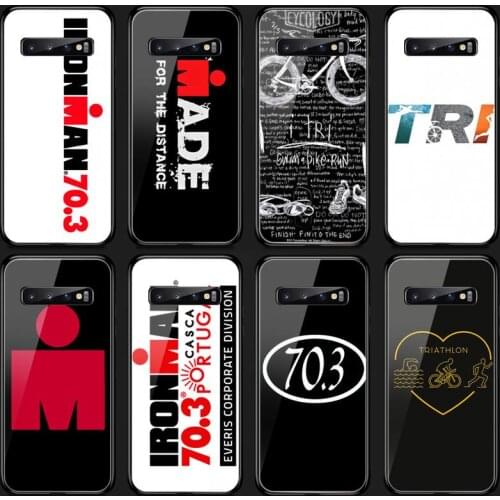 Ironman Triathlon bicycle marathon Phone Case Tempered Glass For Samsung S20 Plus S7 S8 S9 S10E Plus Note 8 9 10 Plus A7 2018