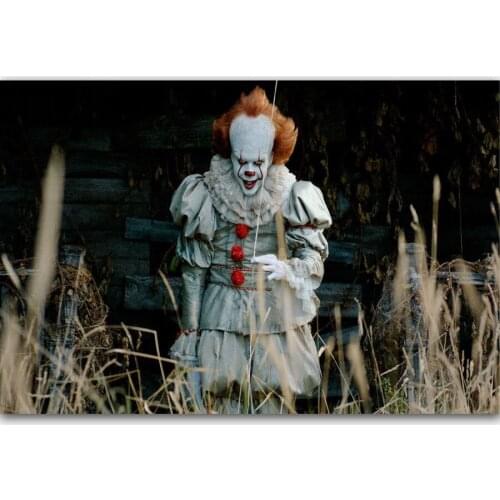 Movie It Pennywise Stephen King New 2017-Silk Art Poster Wall Sticker Decoration Gift