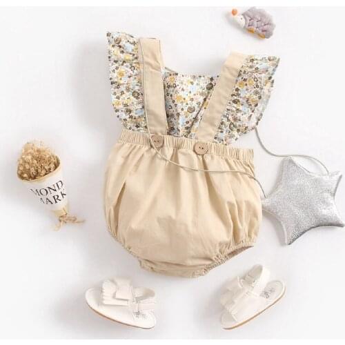 Baby Girls Romper Newborn Cotton Flower Fly-sleeved Jumpsuit Bodysuit Infant Princess Clothing Summer Fashion One-piece Clothes