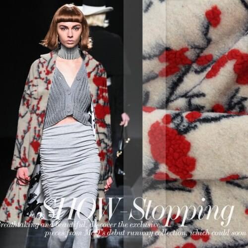 Europe and the United States big winter high-end fluffy three-dimensional color cashmere wool coat jacket fabric/100cm*150cm