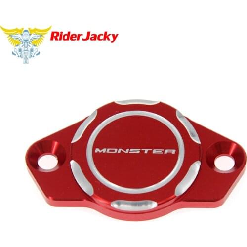 RiderJacky Black Red CNC Motorcycle Engine Oil Filter Cover Cap For Ducati Monster 600 750 2001