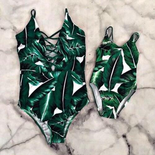 Swimwear Family Mother Daughter Women Beach Bandage Bikini Bathing Swimsuit