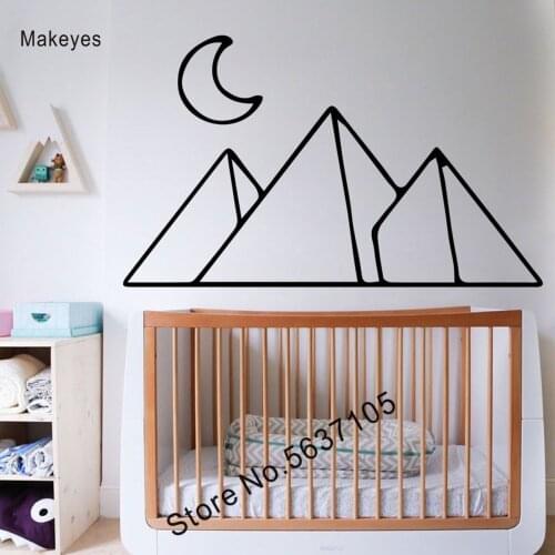 Makeyes Geometric Mountains Moon Ofiice Livingroom Home Decor Art Wall Decors Decor Wall Sticker Wall Mural Gift Q368