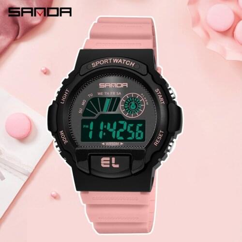 SANDA Fashion Sport Women Watches Multifunction Waterproof LED Display Digital Watch Outdoor Wristwatch Relogio Masculino 6004