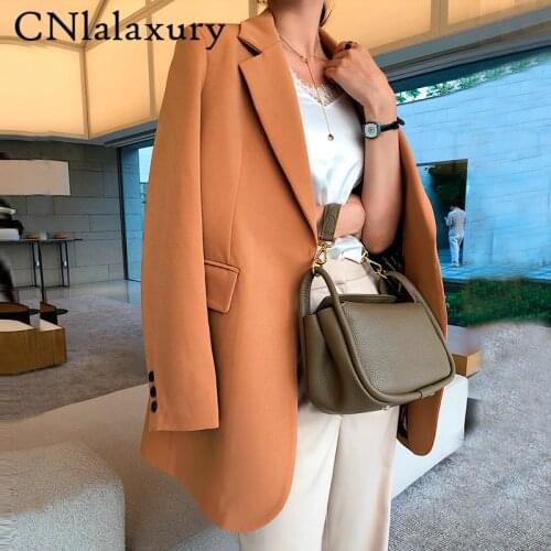 New Chic Suit Womens Jacket 2020 Autumn Leisure Korean Plus Size Blazer Femme Black Coat Female Office Ladies Outerwear Tops