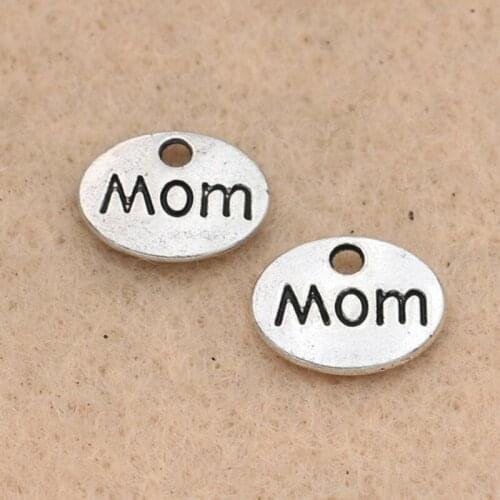 20pcs Antique Silver Plated Mom Charms Pendants Jewelry Accessories Diy Jewelry Findings 12x9mm