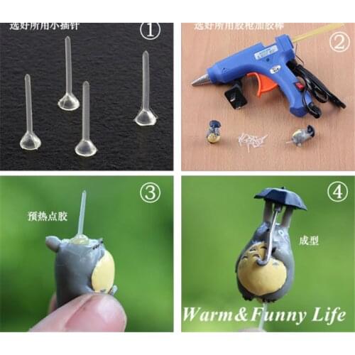 Sale 50Pieces Creative DIY Crafts Doll Fix Mini Resin Fairy Garden Pots Figurines Ornaments Holder Fixed Pin Micro Landscape