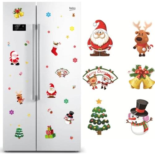 Christmas Window Sticker Santa Claus/Snowman/Elk Glass Sticker Xmas Christmas Decorations for Home Natal New Year Gift 2018 Noel