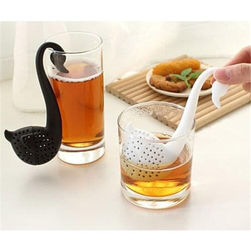 1PC Creative Swan Shape Tea Strainer Environmentally Friendly Plastic Elegant Swan Tea Infuser For Home Kitchen Tea Accessories