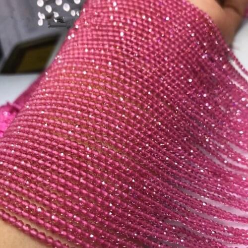 Loose beads cherry red color spinel round faceted 2mm 14" for DIY jewelry making FPPJ wholesale beads nature gem stone