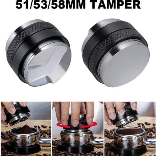 51/53/58mm Double Coffee Tamper Stainless Steel Espresso Tamper Three Angled Slope And Flat Base Adjustable Powder Hammer Barist