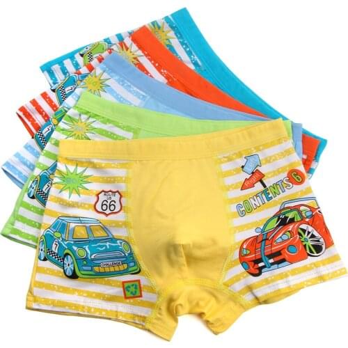 5pcs/lot Solid Color Boy Panties Cotton Children Breathable Underwears Boxer Panties For Boys Kids Shorts Pants