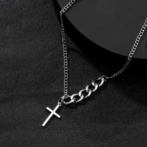 Vintage Cross Necklaces for Women Ultra Fashion Statement Big Small Chain Combination Silver Metal Necklace Trendy Party Jewelry