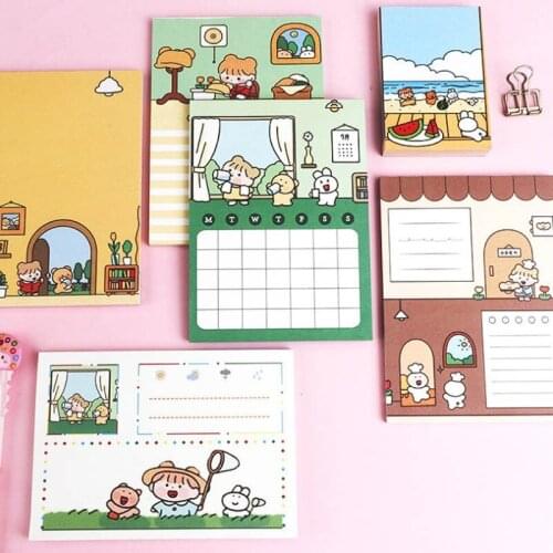 1pack Mini Sticky Notes Memo Pad Bookmark Office School Supplies Student Stationery Plan Sticker Label Girl Spring Outing