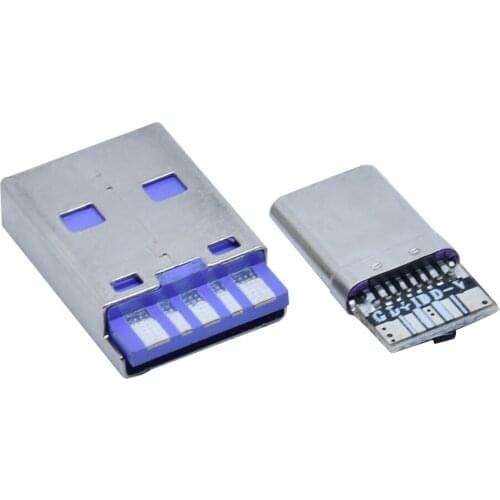 10pc Type-c male with IC fast charging 5core matching male connector for high current and high transmission Converter connector