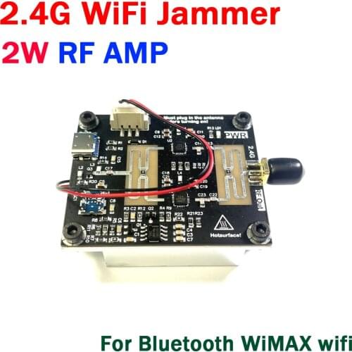 2.4G WiFi Jammer signal Sweep Frequency interference shield 2W RF POWER amplifier 32DB for 2.4GHZ Bluetooth WiMAX