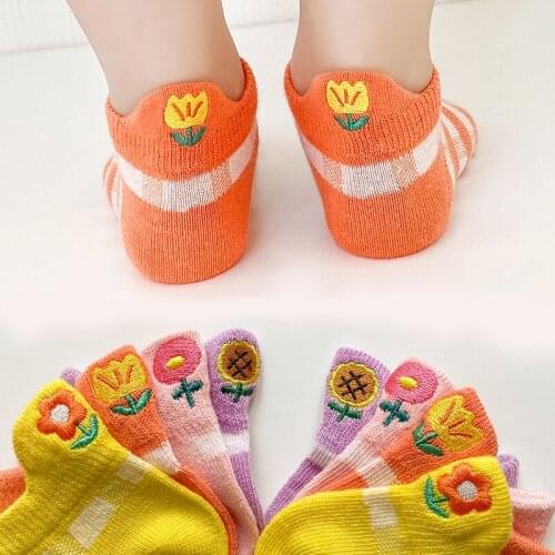 4 Pairs Lot Baby Short Cotton Socks Toddler Boys Girls Summer Mesh Thin Sock Kids Children Funny Dinosaur Flowers Sneaker Sock